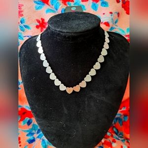 NEW SILVER HEART CHOKER